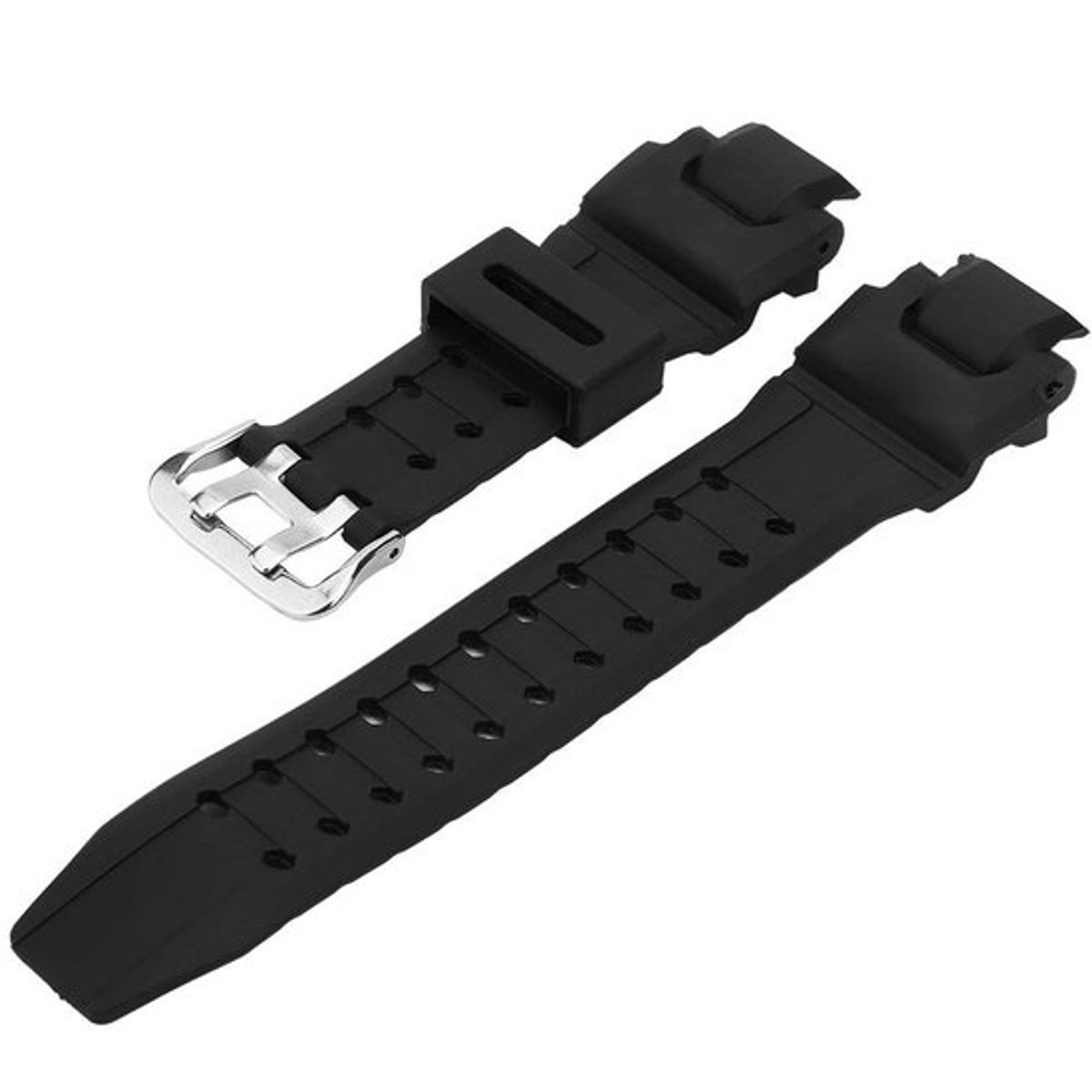 Horlogeband PU Leer - Zwarte Kleur - Verstelbare Riemgesp - Huidvriendelijk - Slijtvast - Exquise Vakmanschap - Horloge