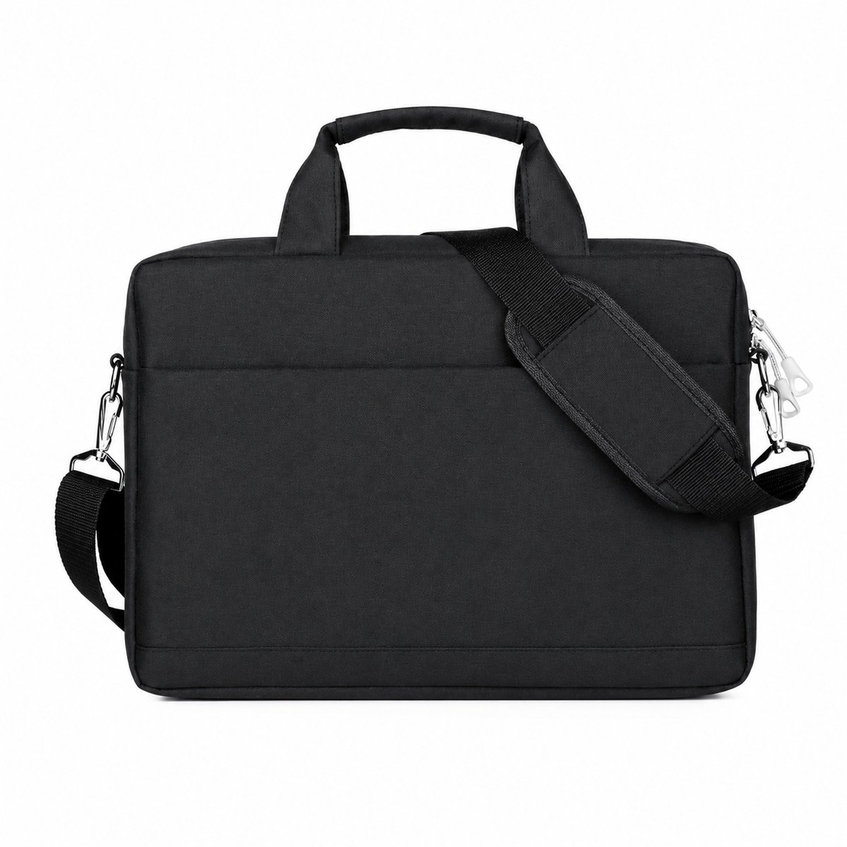 VHV - Laptoptas 15,6 Inch - Waterafstotende Schoudertas met Gewatteerd Laptopvak en Bagageband - Voor Werk, School en Reizen - Zwart