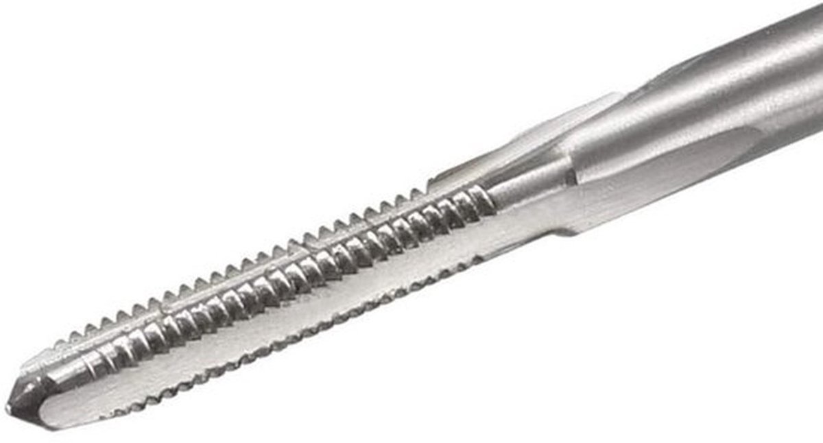 Metrische Machine Tap H2 - HSS - 3 Rechte Fluiten - Draadmaat M6 x 1mm - 2 Stuks - Voor Klokken/Horloges - Draadkraan
