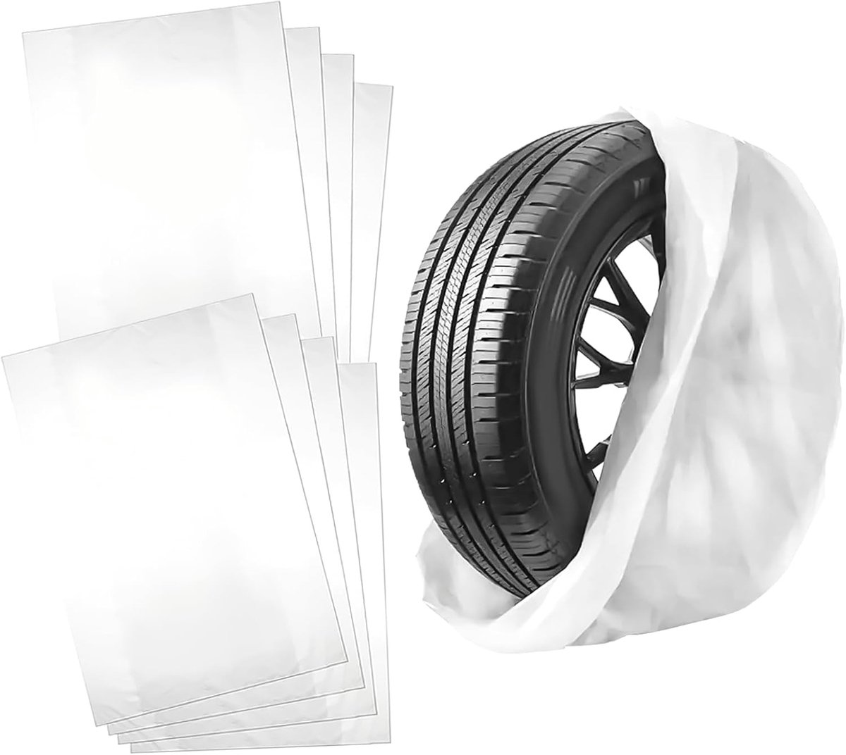 Banden zakken pack van 8 - waterdicht en stofdicht - voor opslag van autobanden tot 56 cm - ShopVlot