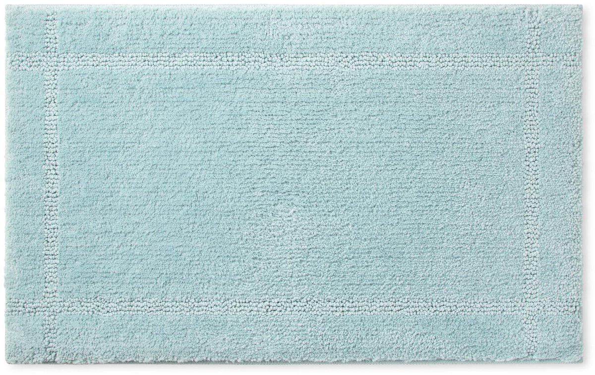 SnelShoppen - Ultra pluche badmat 50 x 81 cm - Zachte, absorberende getufte vloermat met antislip achterkant - Effen aquablauw - Machinewasbaar - Idea