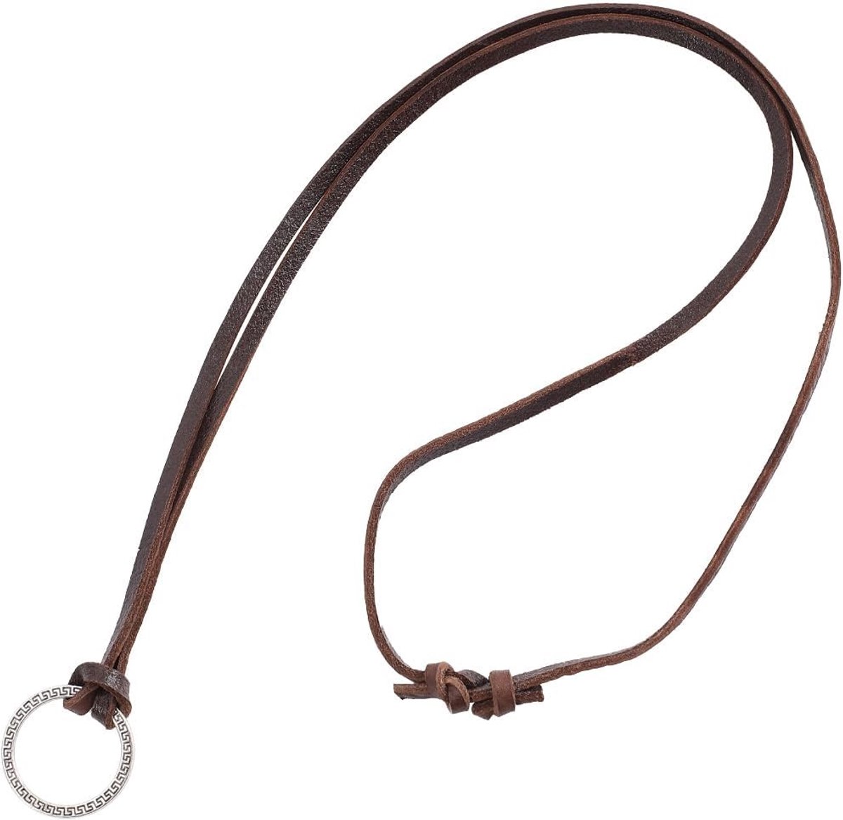 Retro Leren Brilhouder Ketting met Verstelbare Lussen en Gouden Ring voor Zonnebrillen en Leesbrillen - Ideaal voor Mannen en Vrouwen, Handige Accessoire voor Brillen