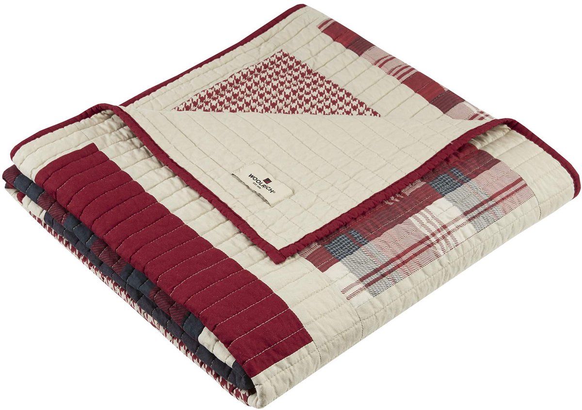 SnelShoppen - Luxe Gewatteerde Plaid - Lichtgewicht en Ademend - Cozy Beddegoedlaag voor Bank - Patchwork met Elandenontwerp - 127 x 177,8 cm - Huntin