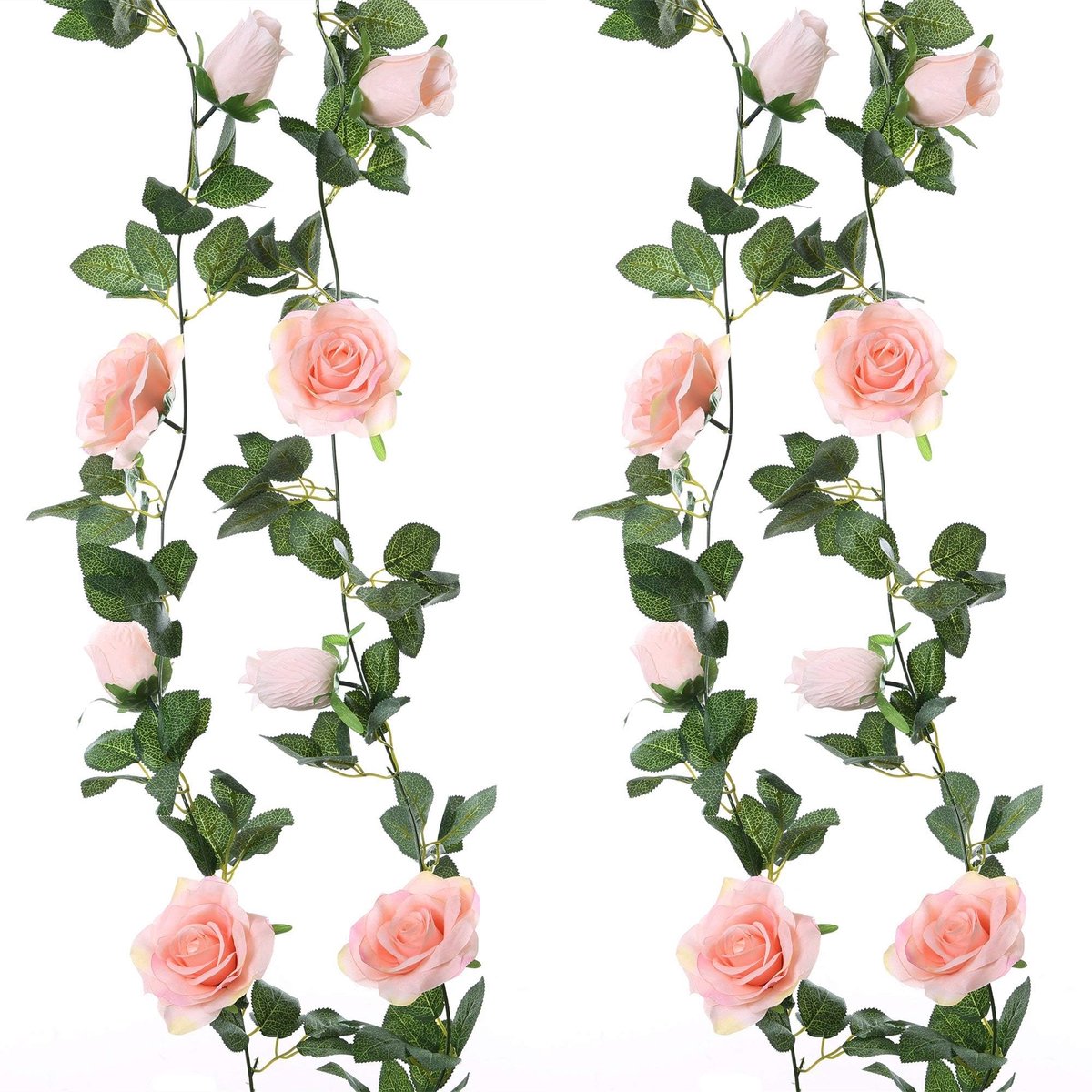 SnelShoppen - 2 Pack Roze Kunstmatige Bloemen Slinger 13 FT Nep Rose Wijnstok Opknoping Bloemen Garland voor Bruiloft Tafel Middenstuk Baby Shower Dec