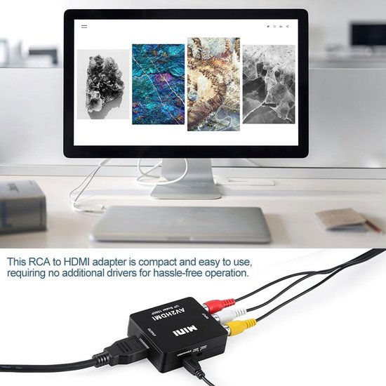 HDMI Converter voor RCA, AV naar HDMI Adapter, 1080P Video en Audio ...
