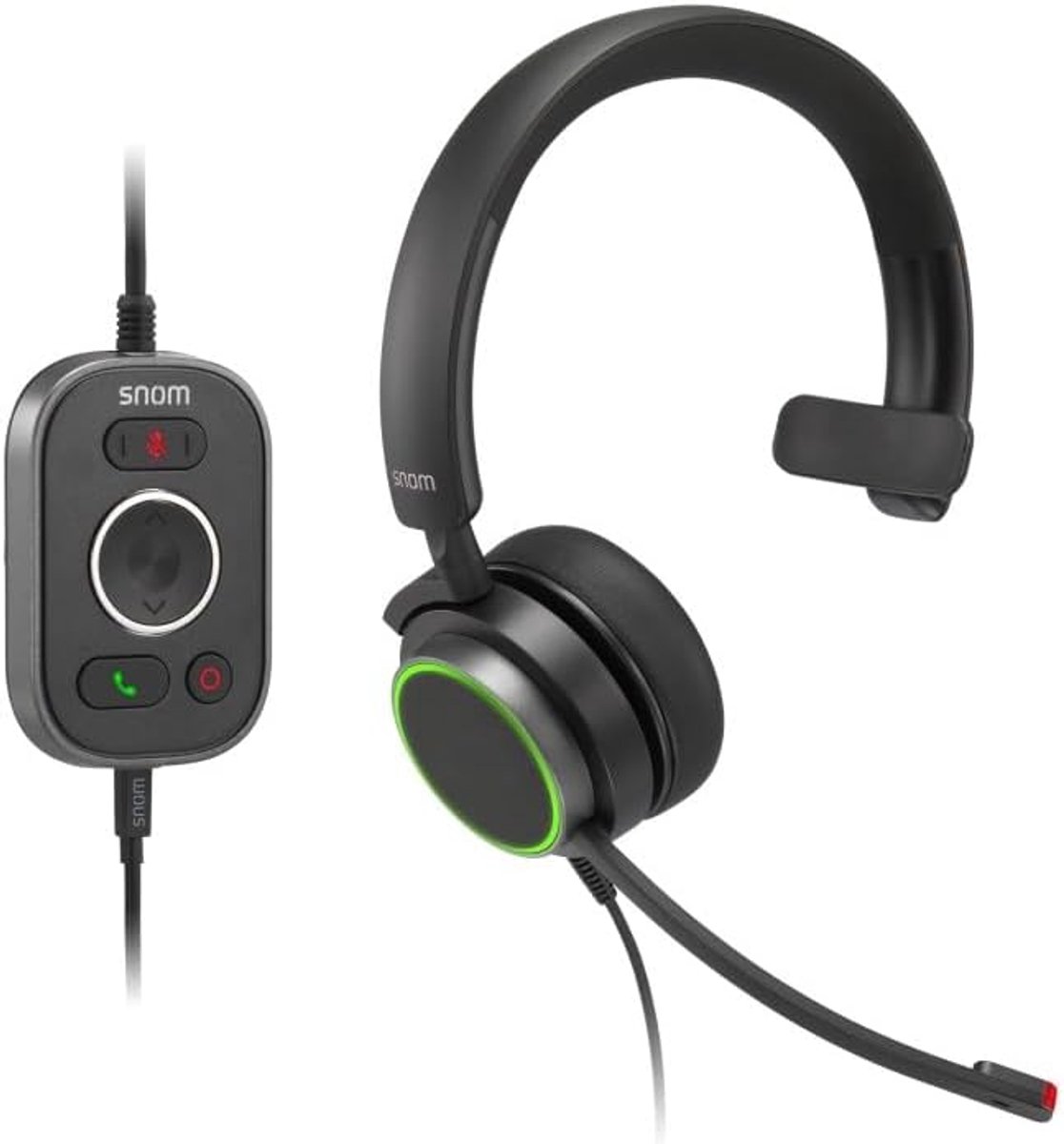 SnelShoppen - Snom A330M Professionele Headset met Microfoon - Full-Band Audio, USB & 3.5mm Jack - Verstelbare Hoofdband - Kristalheldere Communicatie