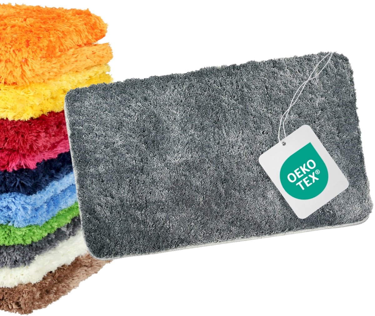 SnelShoppen - Badkamer Tapijt Grijs - Antislip Badmat - Maschinewasbaar Toiletmat 50 x 80 cm - Luxe Badkameraccessoires - Comfortabel & Stijlvol