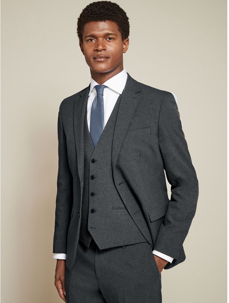 Next - Heren - Slim Fit - Must-have kostuum: colbert - Regular - Grijs