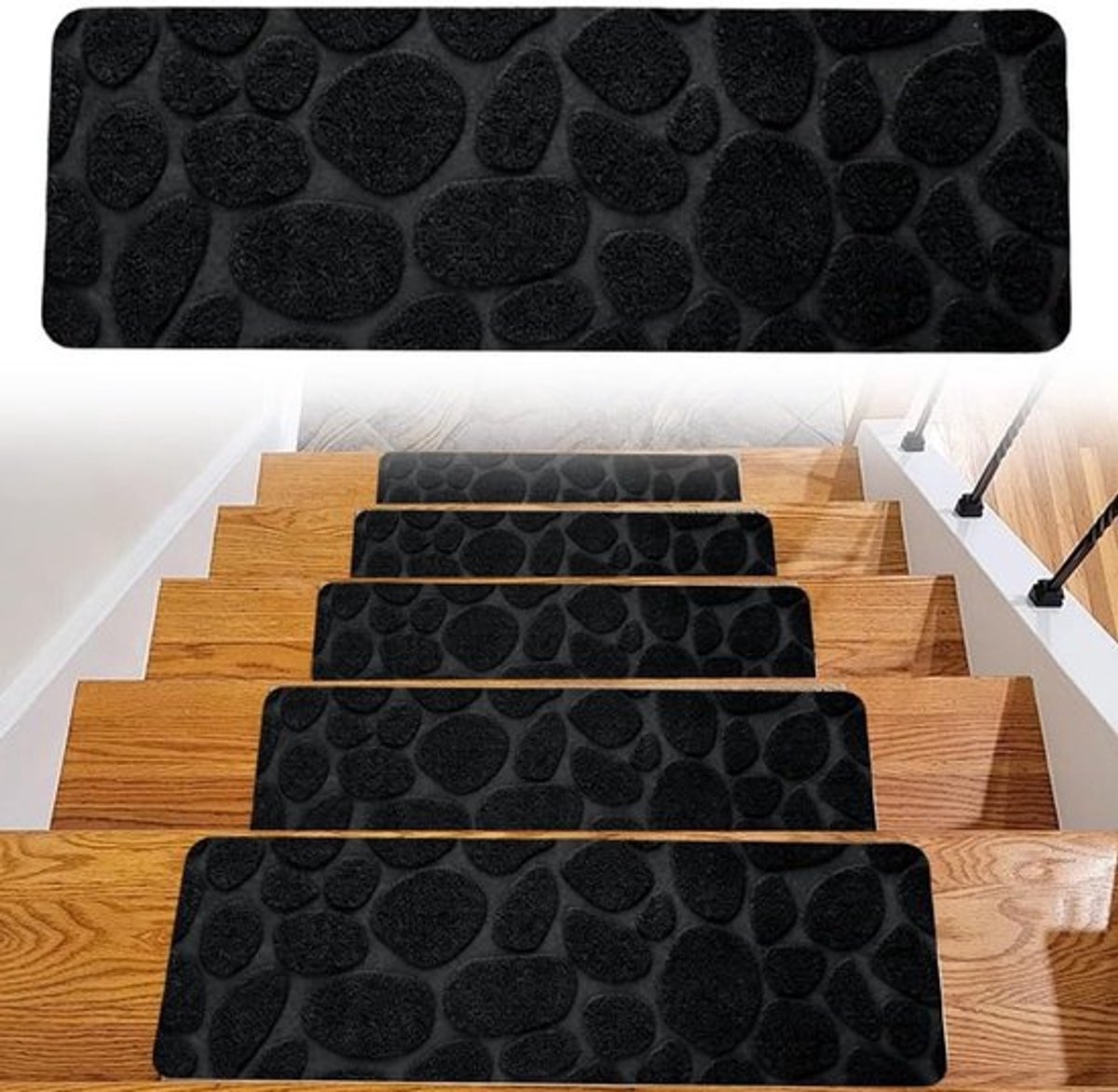 Zelfklevende Trapmatten Set van 15 Stuks 55 x 19 cm voor Binnen, Geschikt voor Houten, Tegels en Marmervloeren