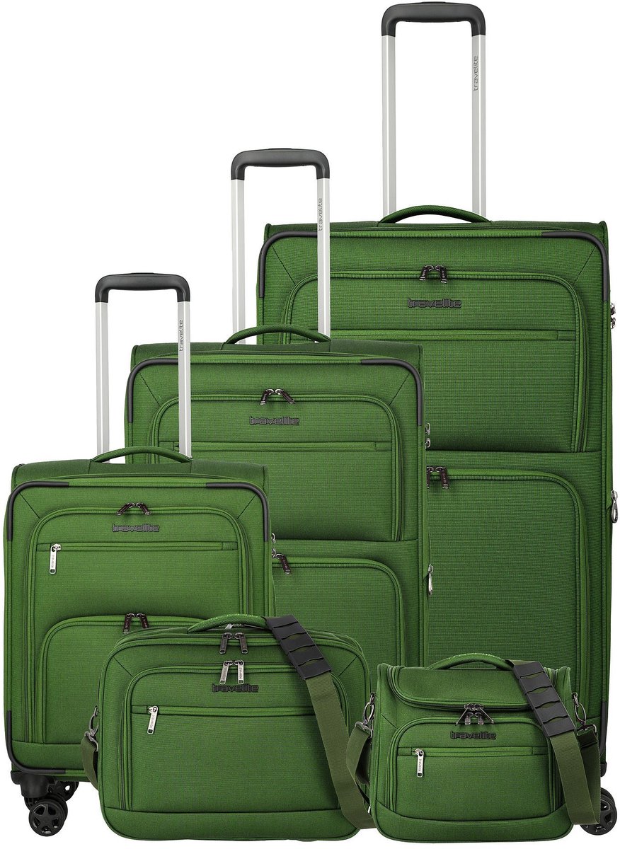 Travelite Cubis - 4-wiel trolley set 5-delig (green)