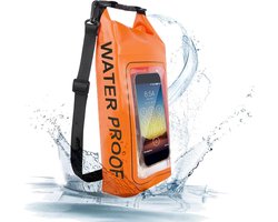 IP68 Waterproof Dry Bag, 2L - Roll Top Waterproof Pool Bag，Dry Bags for Kayaking Waterproof-w/Phone Pouch,Large Waterproof Phone Pouch,Boating & Kayak Accessories Camping (Orange 2L)