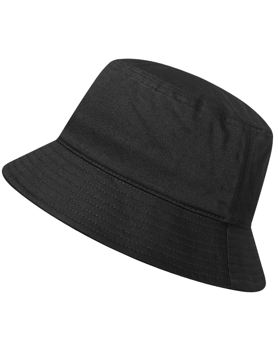 QTTVBTNA -Bucket Hat - Zonnehoed - Outdoor Hoed - Zwart, UPF 50+, 100% katoen - Zonwerend, lichtgewicht, opvouwbaar - Voor wandelen, reizen, vissen en strand - Unisex - Cadeau voor buitenliefhebbers