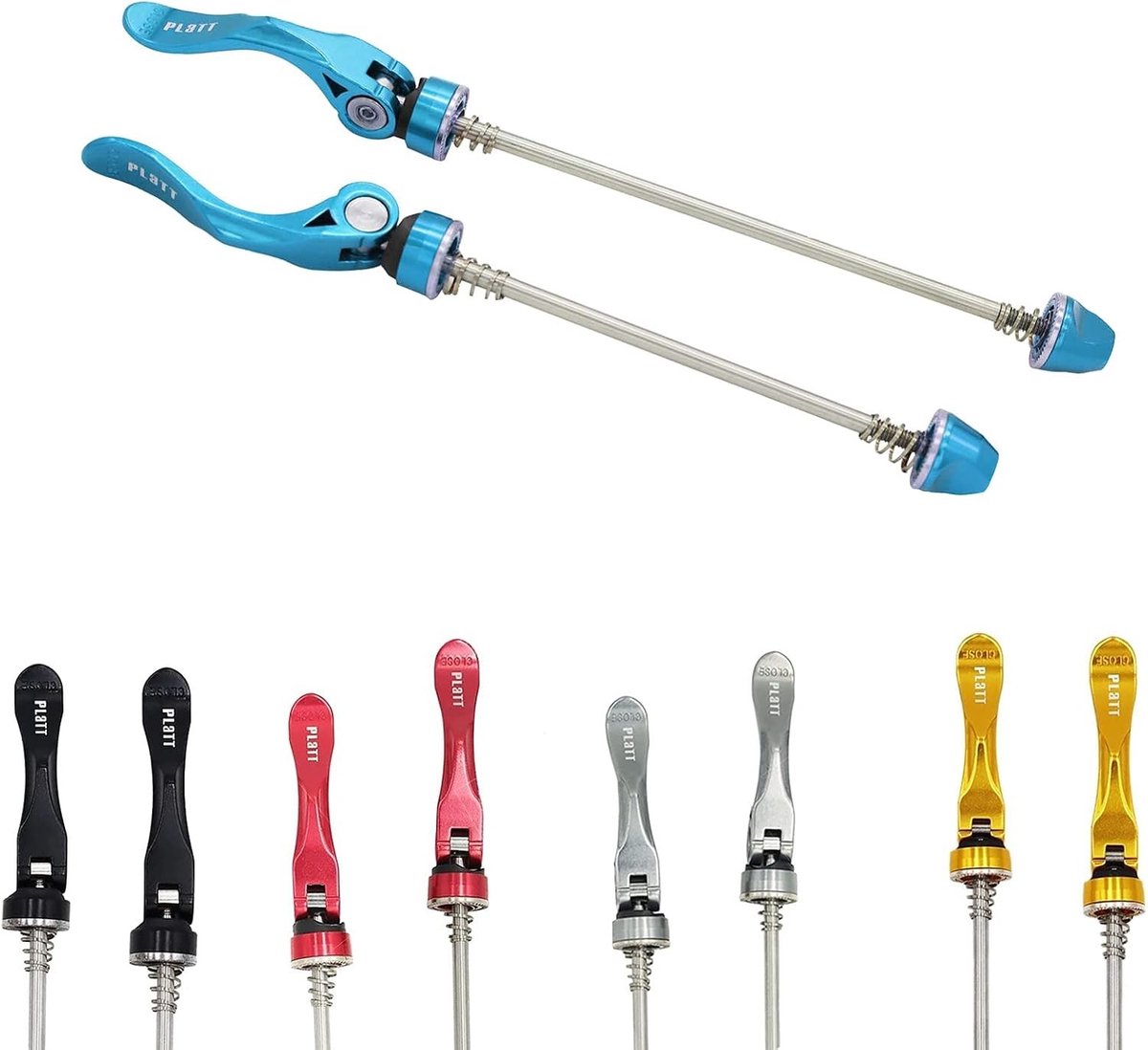 Snelle Ontgrendeling Assen voor Fietswielen - MTB, Racefiets en BMX - Aluminium, Blauw, 1 Paar