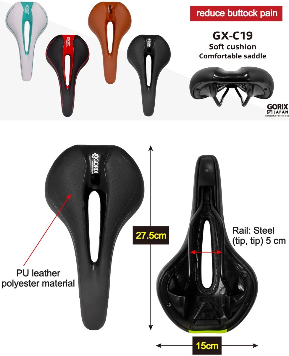 Solidchoice - Fiets Zadel met Schokabsorberende Padding en Ventilatiegat