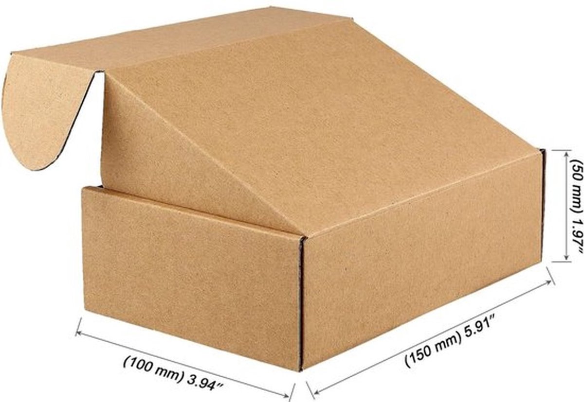 Kartonnen Dozen 50 Stuks - Kleine Verzenddozen 15 x 10 x 5 cm - Bruine Kraft Dozen - Pakketdozen voor Opslag - Geschenkverpakking - Verpakkingsdozen