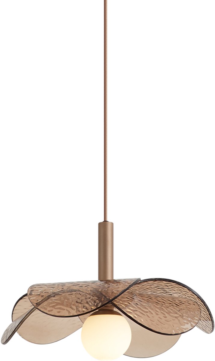 Qazqa design hanglamp - Kemner - brons, rond, 34.5cm, ideaal als woonkamer lamp
