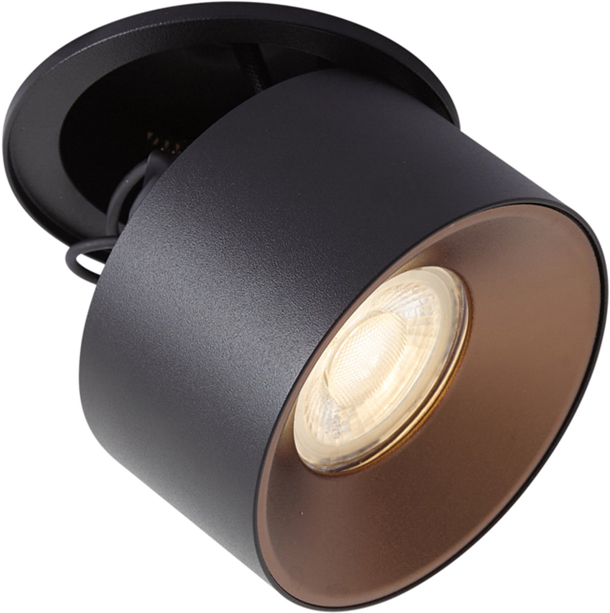 Qazqa spot - Echo - zwart , max. 10W, geschikt voor led, 9cm, rond, ideaal als woonkamer lamp