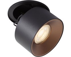 Qazqa spot - Echo - zwart , max. 10W, geschikt voor led, 9cm, rond, ideaal als woonkamer lamp