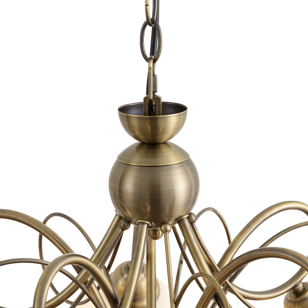 Qazqa eettafel antieke uitstraling hanglamp - Katarina - brons, rond, 5-lichts, 60cm, ideaal als eettafellamp, hal en woonkamer lamp