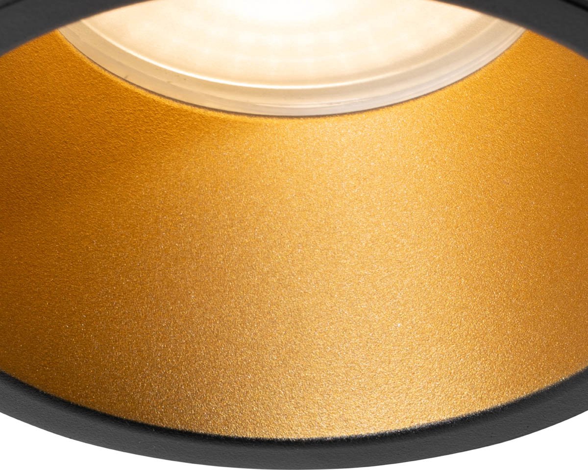 Qazqa inbouwspot, inbouwlamp - Dept - zwart goud , 10.5cm, rond, binnenverlichting, in set van 6.