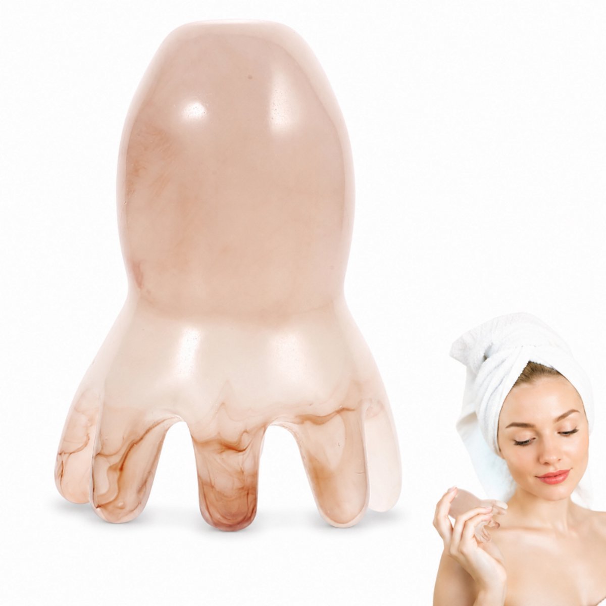 Hars Massagekam met Brede Tanden - 7x4.5x3 cm- Jade Look Hoofdhuid Massager en Gua Sha Kam