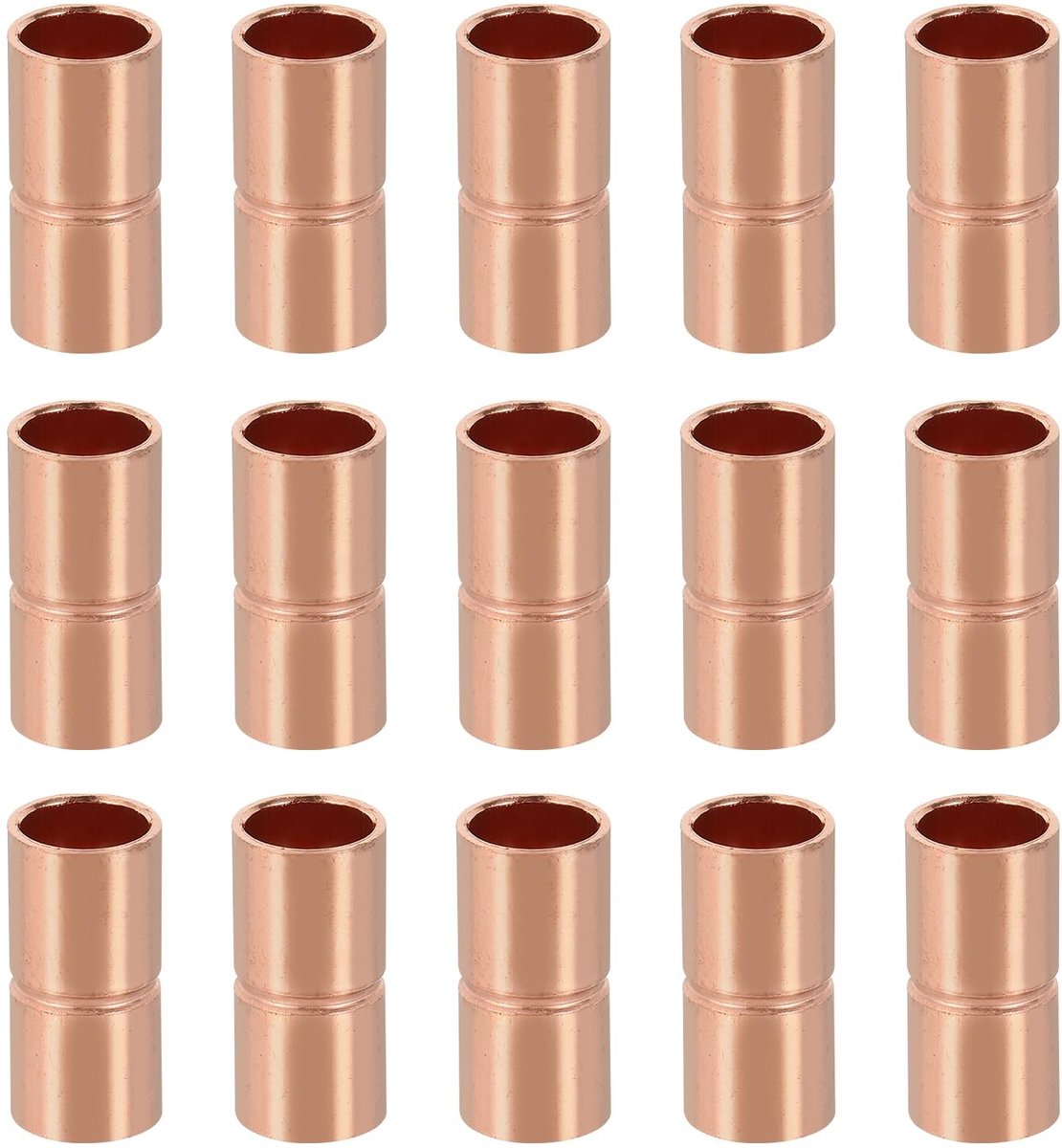 Solidchoice - 1/4 Inch Koper Koppeling Fittingen, Set van 15 Stuks