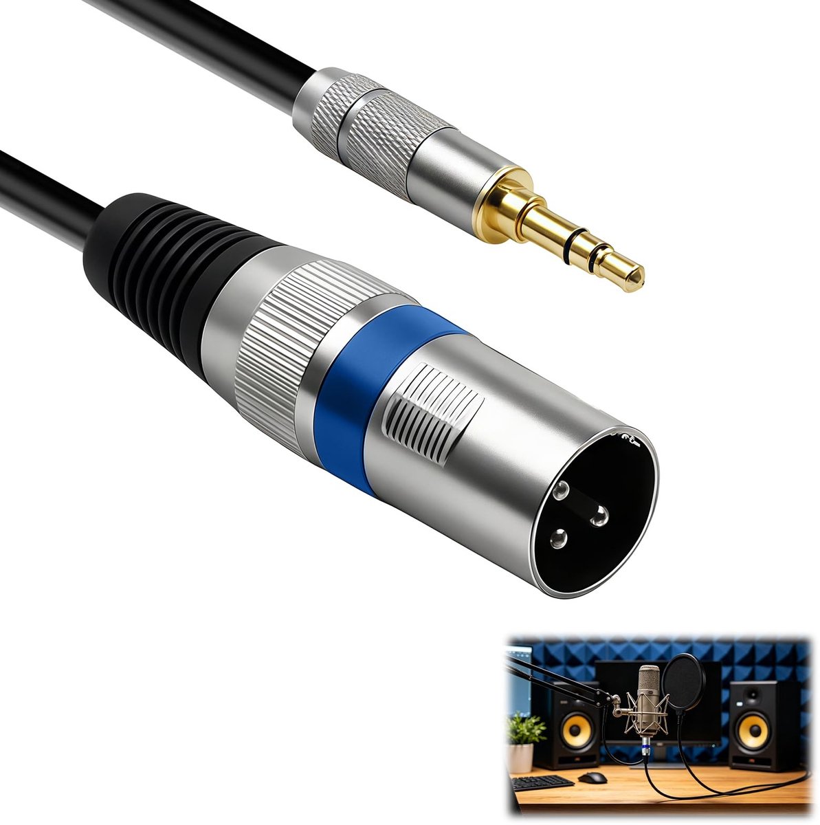 Solidchoice - XLR naar 3,5 mm Audiokabel voor Microfoon en Versterker