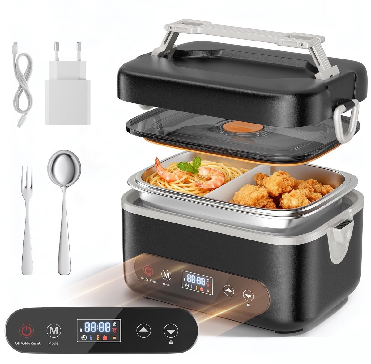 Solidchoice - Verwarmde Lunchbox met Batterij en Snelle Verwarming