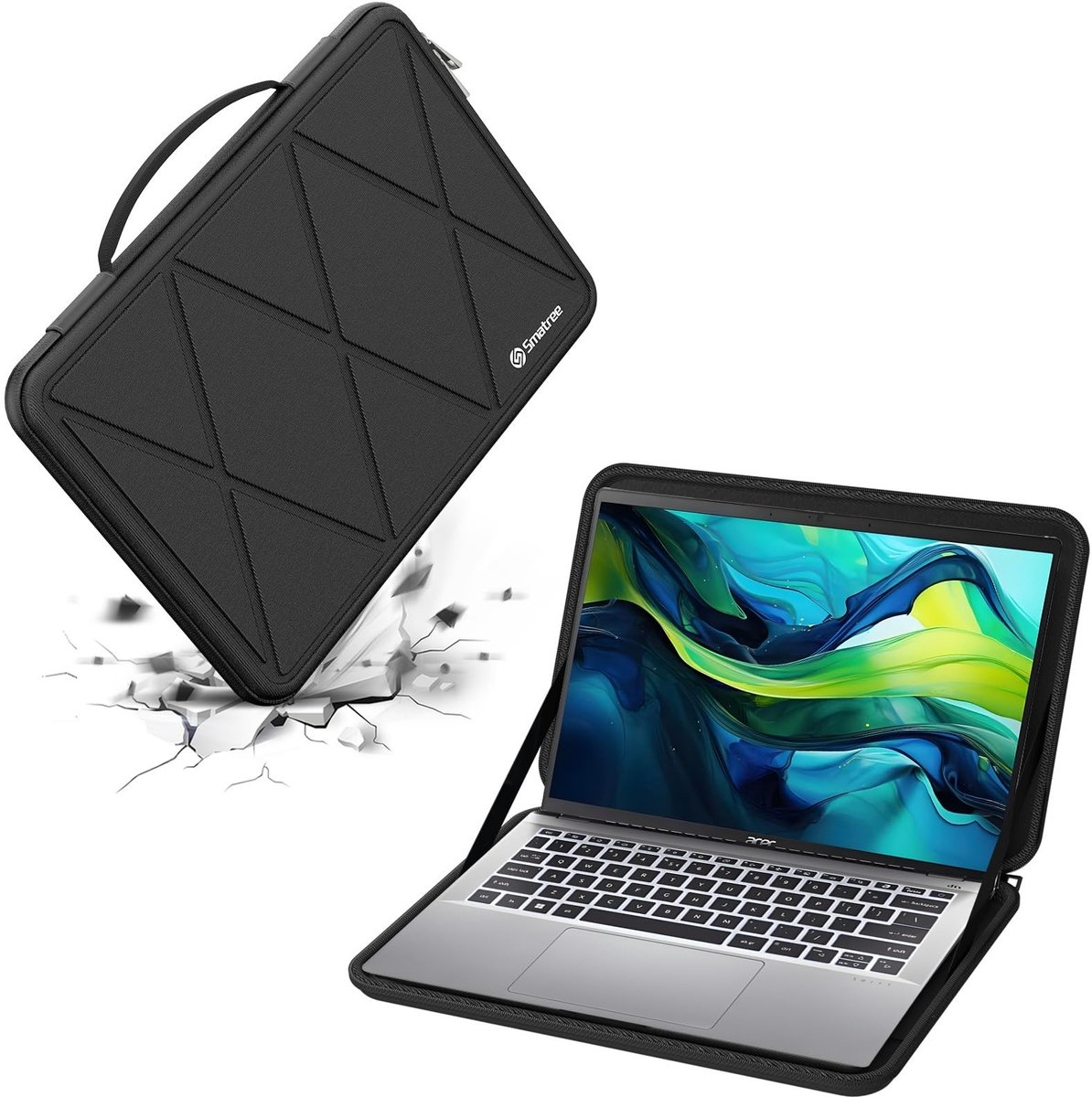 Solidchoice - Harde EVA Laptophoes 15,6 inch voor Acer ConceptD 7 en 7 Pro Zwart