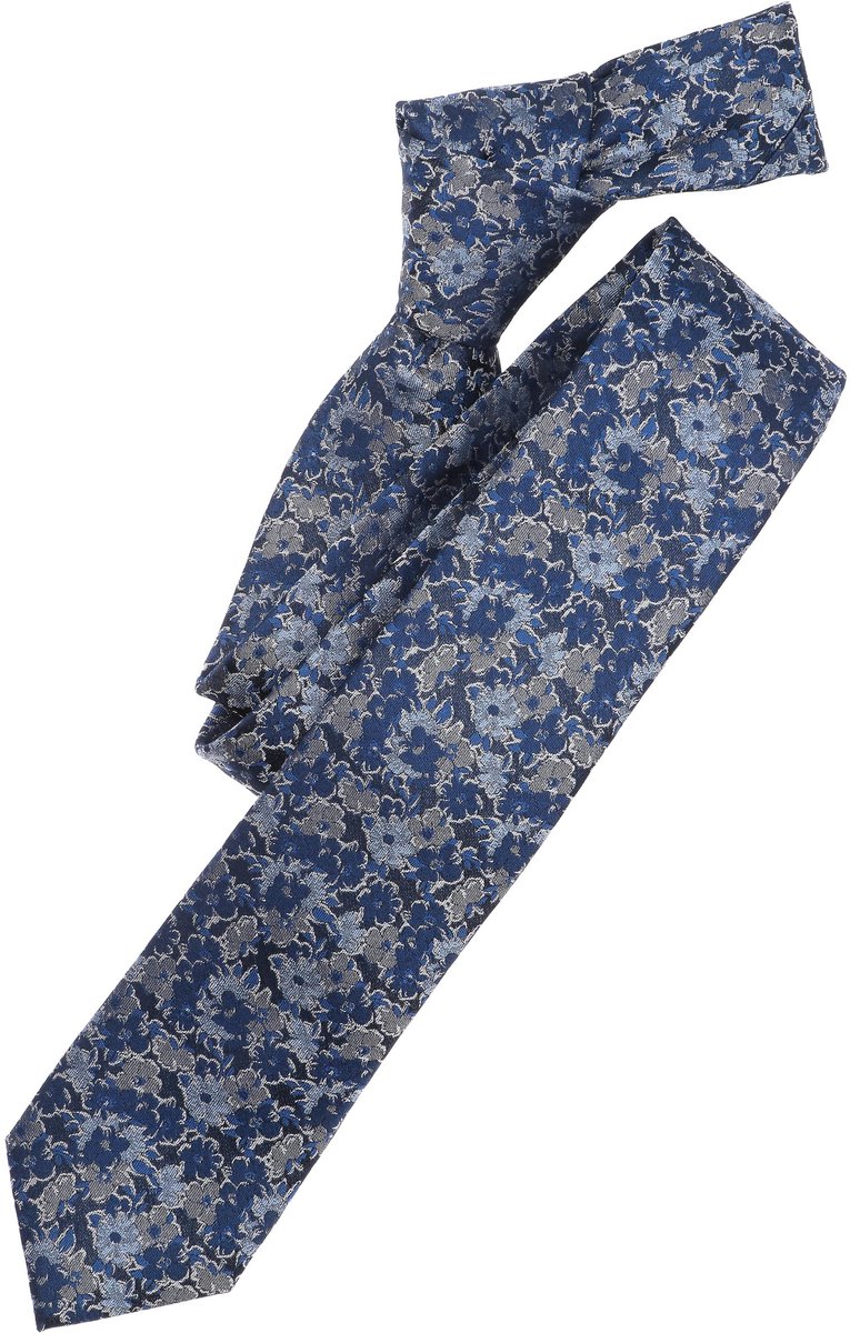 VENTI stropdas - donkerblauw - blauw - grijs dessin