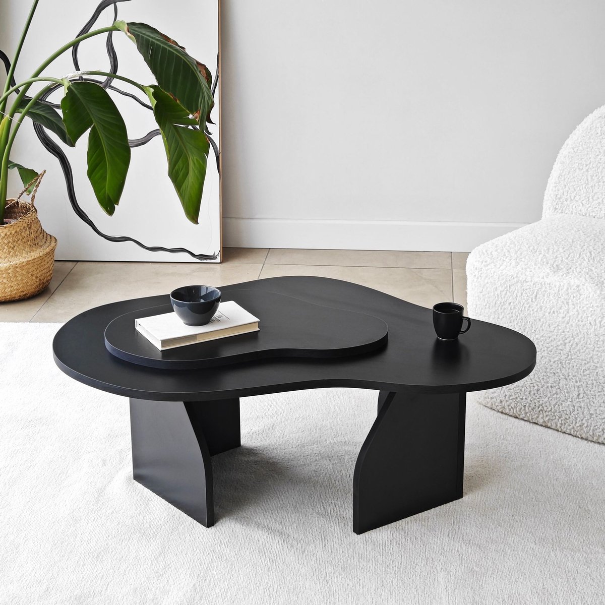 Asir - Salontafel - Zwart - 105 x 65 x 35 cm