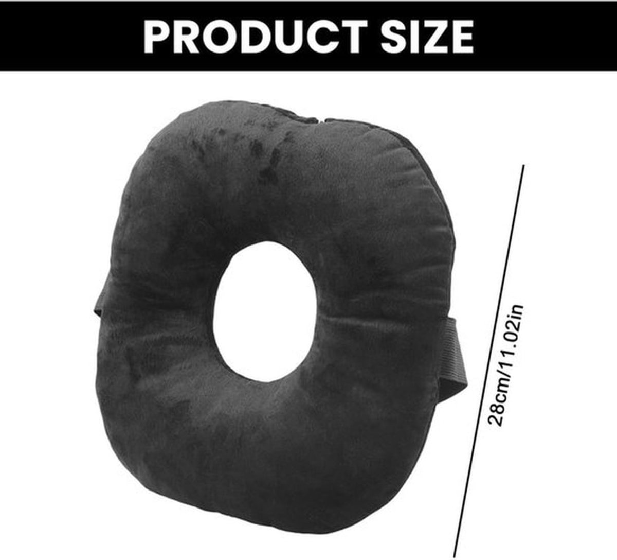 Donutkussen met gat - Piercingkussen voor oorpijn - Slaapring voor zijslapers - Oorkussens - Holle design - 28 x 28 x 8 cm - Oorkussen