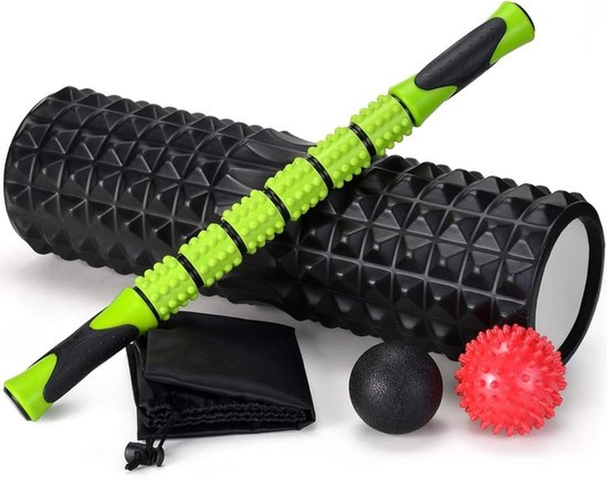 5-in-1 massage-roller-set met triggerpoints, roller-stick en massageballen voor Crossfit en Pilates