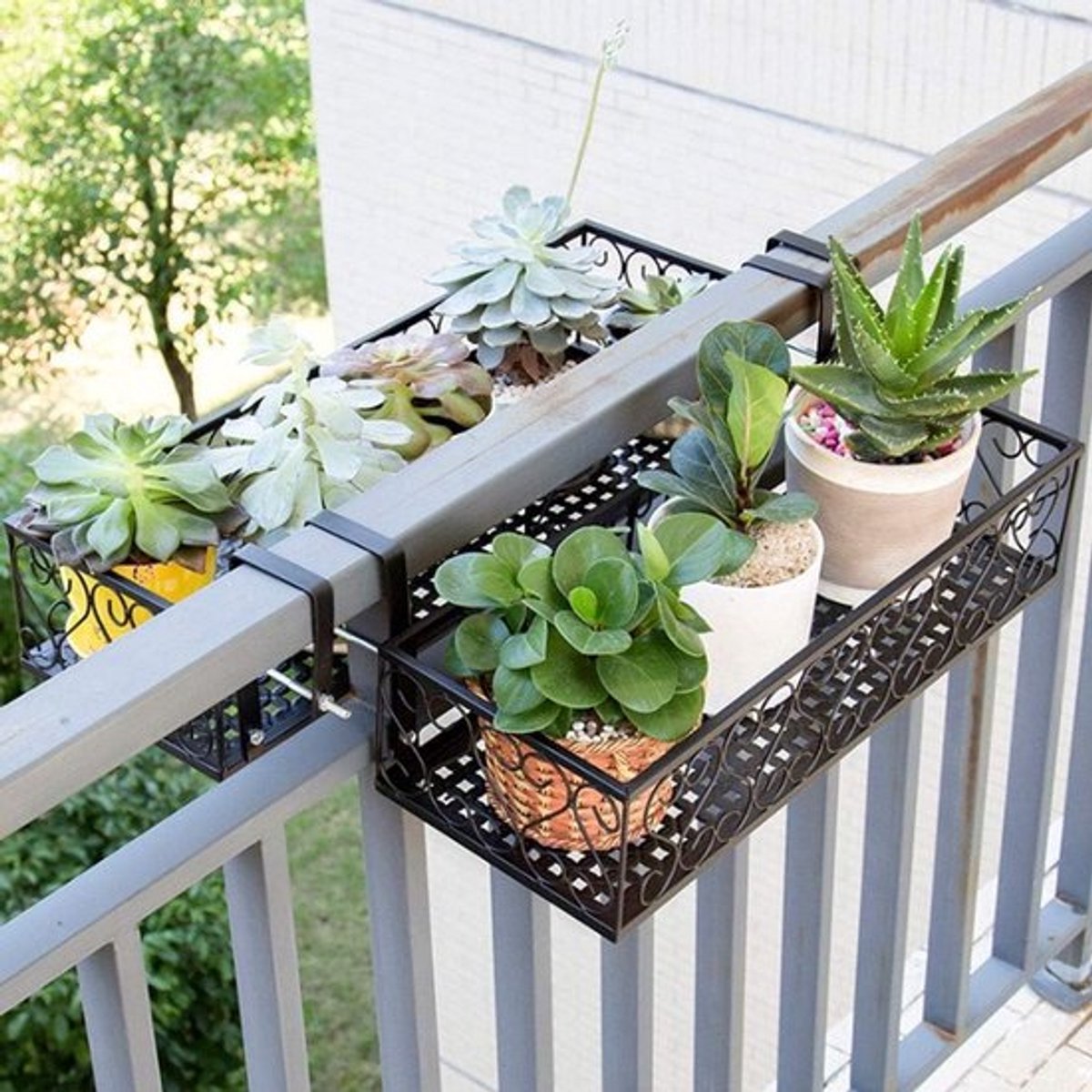 Hangende Bloemenrek voor Balkon en Tuin - Plantenstand en Decoratieve Plantenhouder met Opslagruimte