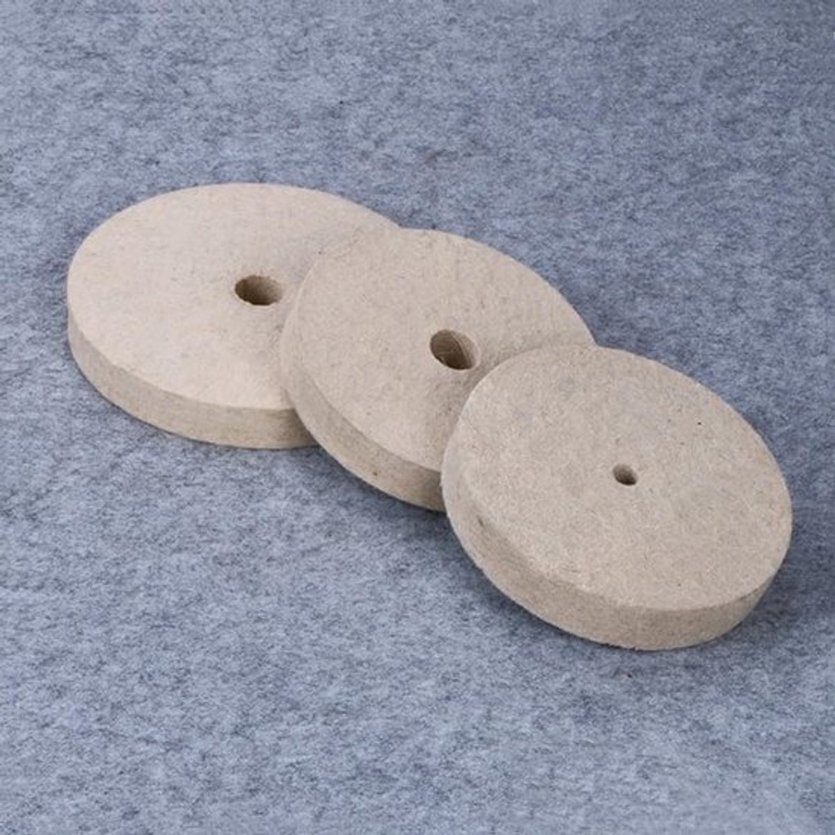 Polijstwielen 100 x 25 mm - Ronde Polijstschijf - Vilt/ Wol - Geschikt voor Metaal/ Glas - Kwaliteitsmateriaal - 1 Jaar Garantie