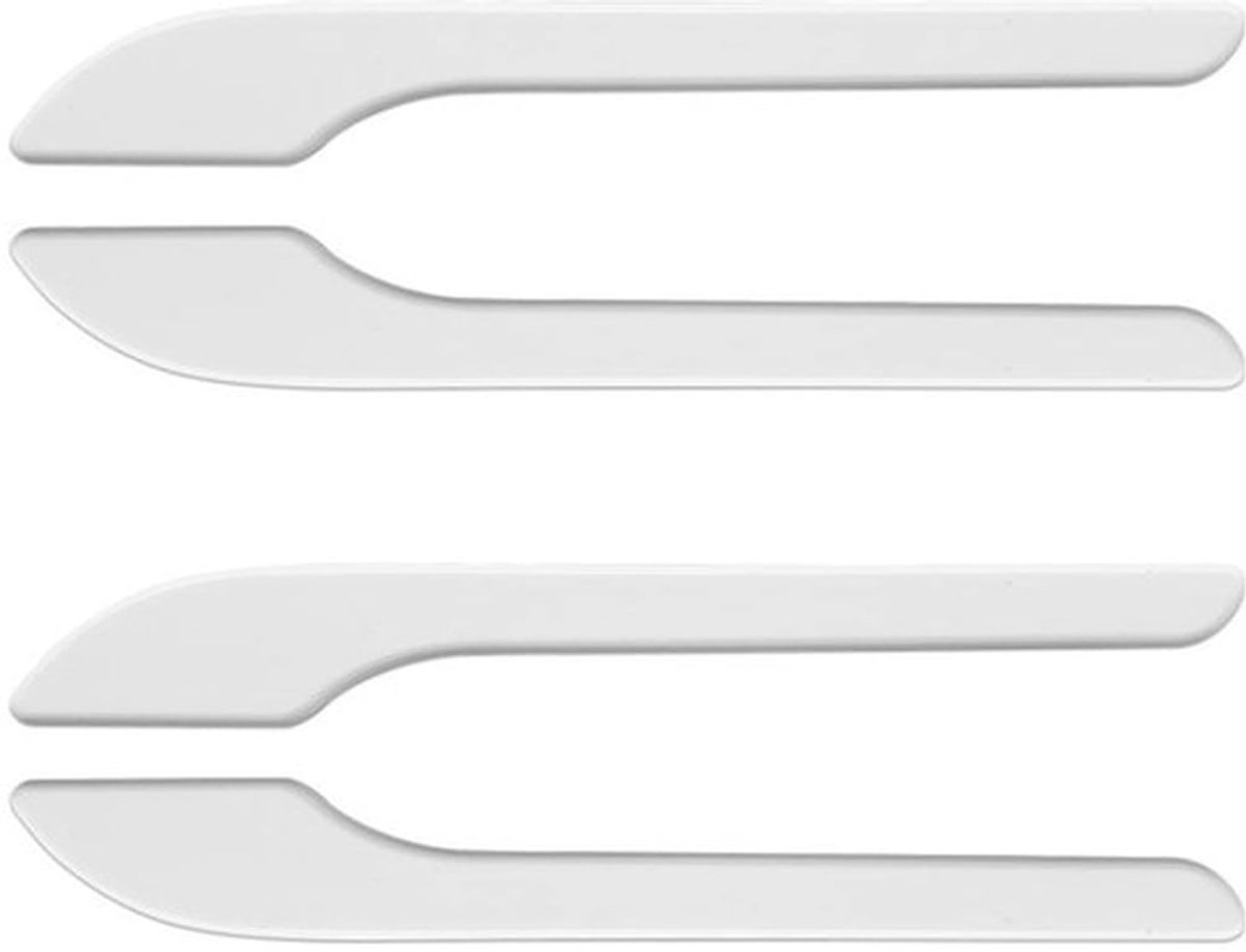 Deurklinkhoes 4 Stks/set - ABS Kunststof - Imitatie Koolstofvezel - Zelfklevend - Zwart/Wit - Beschermsticker - Deurklinkcover