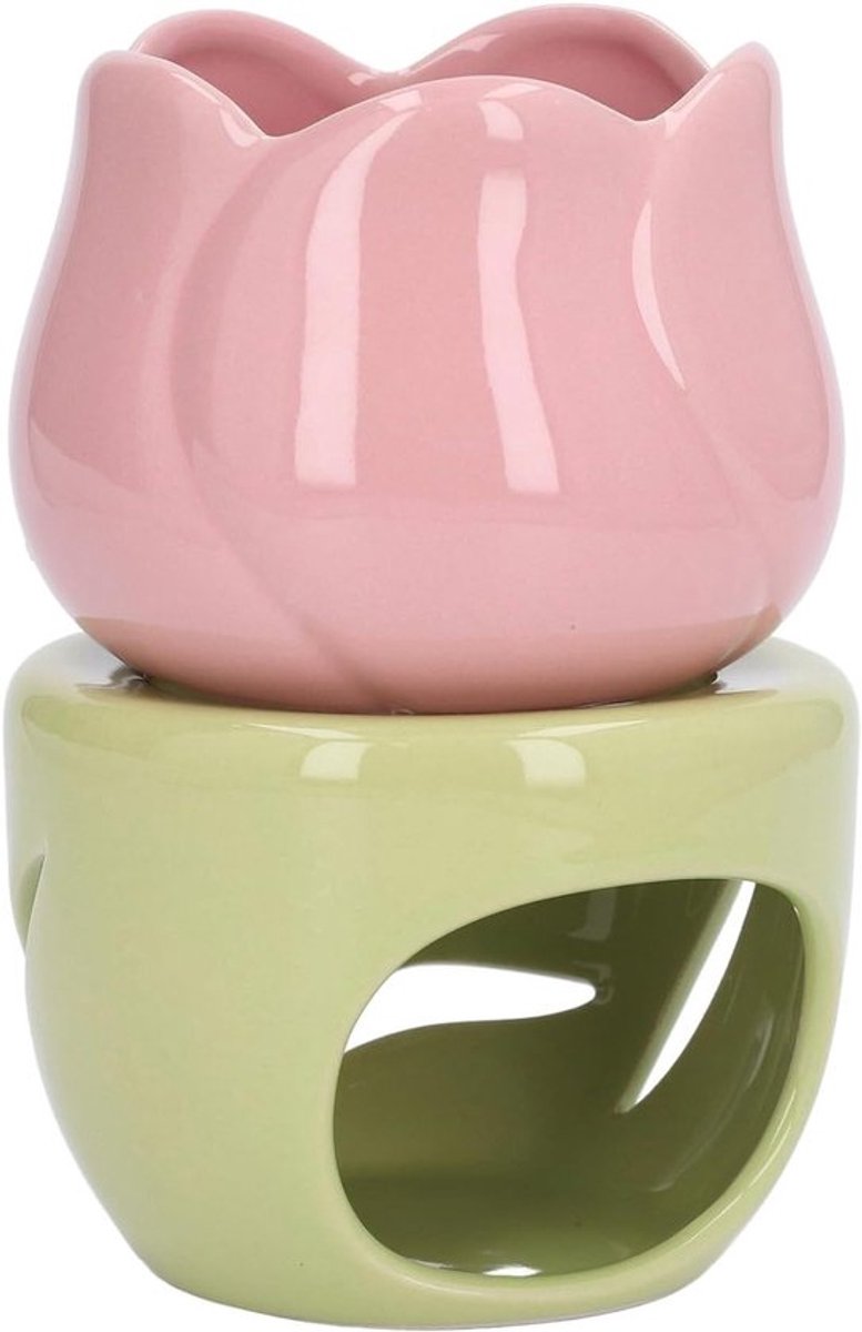 Bloemvormige Wax Melt Burner voor Aromatherapie met Essentiële Olie Diffuser - Keramische Decoratie voor Thuis, Ontspanning en Wellness Geschenk