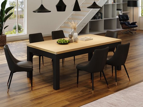 Vente-unique Convertibele tafel - Biljart & Pingpong - 213 x 112 x 81,5 cm - Zwart - BALTHAZAR van Vente-unique — afbeelding 2