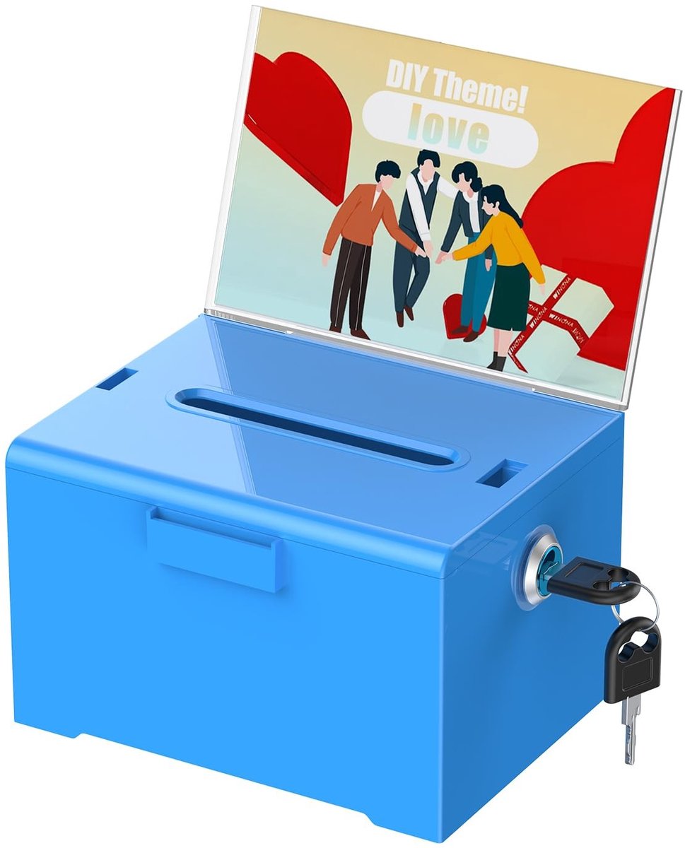 Solidchoice - Transparante Donatiebox met Slot en Signaalhouder