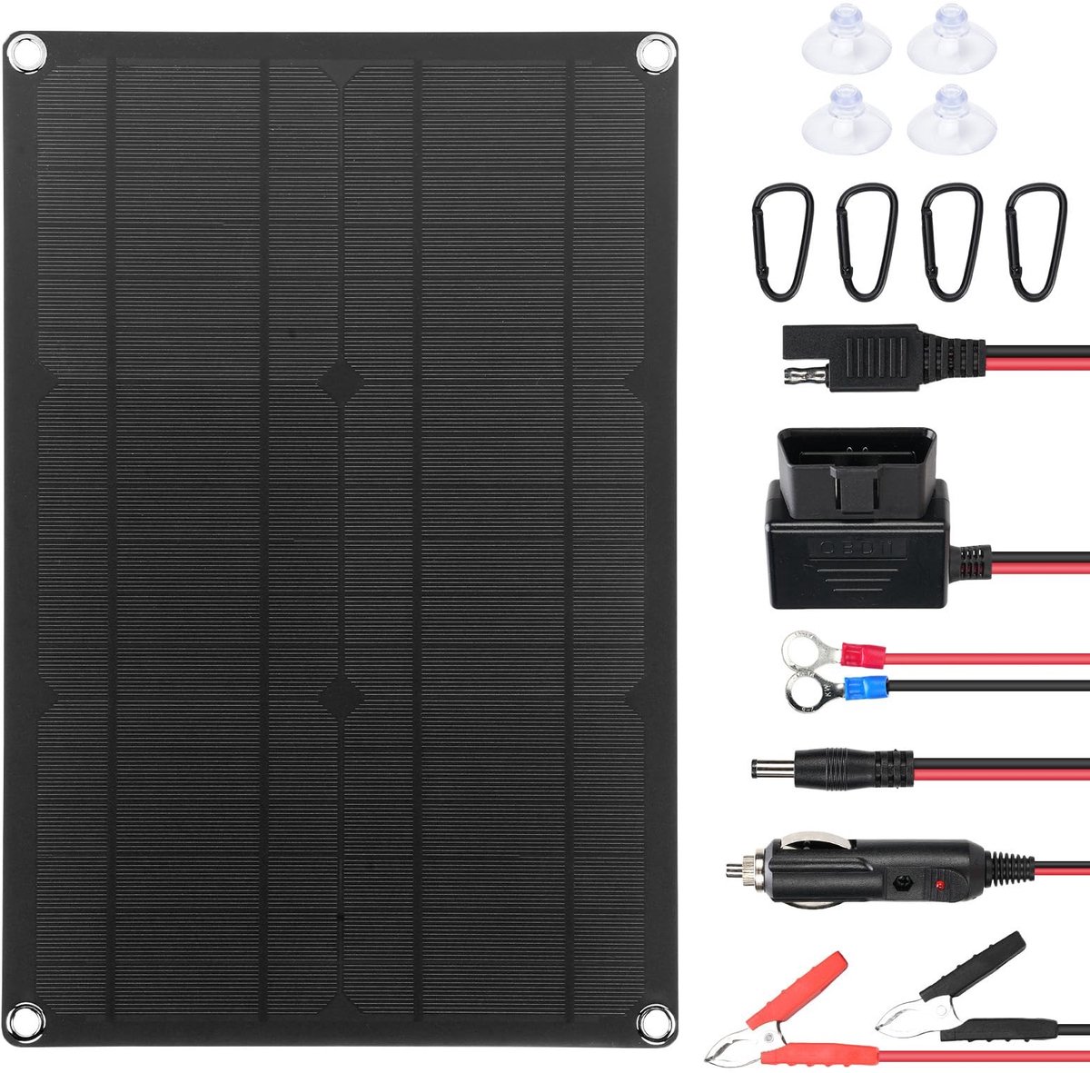 Solidchoice - Draagbare 12V 20W Zonnepaneel Oplader voor Auto en Motorboot