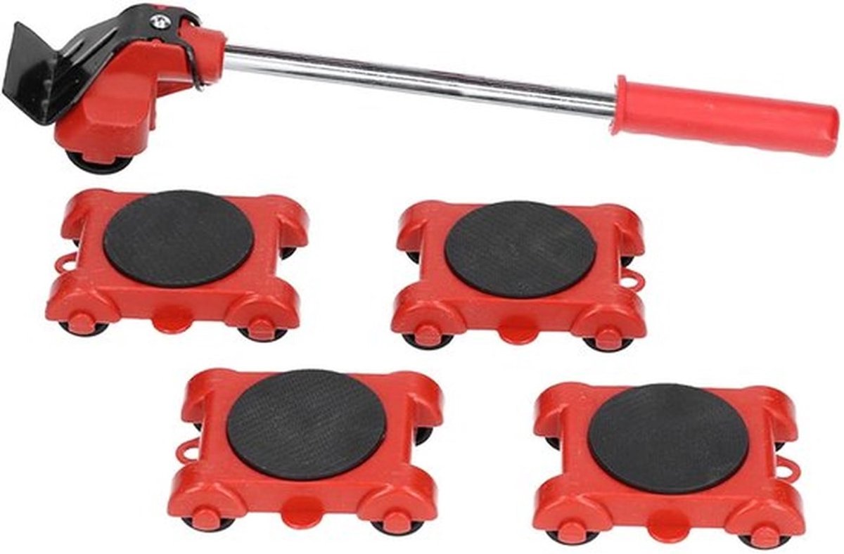 Meubelverhuislifter 150 kg - Meubelrolset - Meubelverplaatsingsgereedschap - Schuifregelaars - 5 Stuks - Hoogwaardig A3-ijzer en ABS - Meubelroller