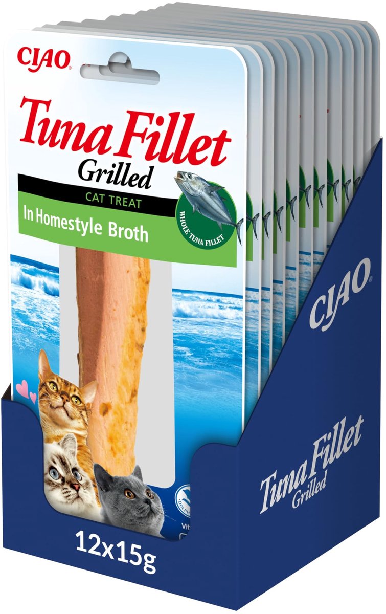 Solidchoice - Gegrilde Tonijnfilets voor Katten in Huisgemaakte Bouillon, 12 Fillets x 15 g