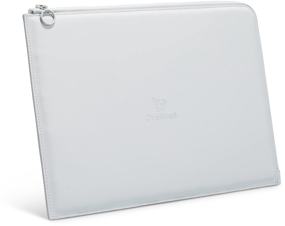 Solidchoice - Eco-vriendelijk 13 Inch Laptop Sleeve met Vegan Leren Buitenlaag, Grijs