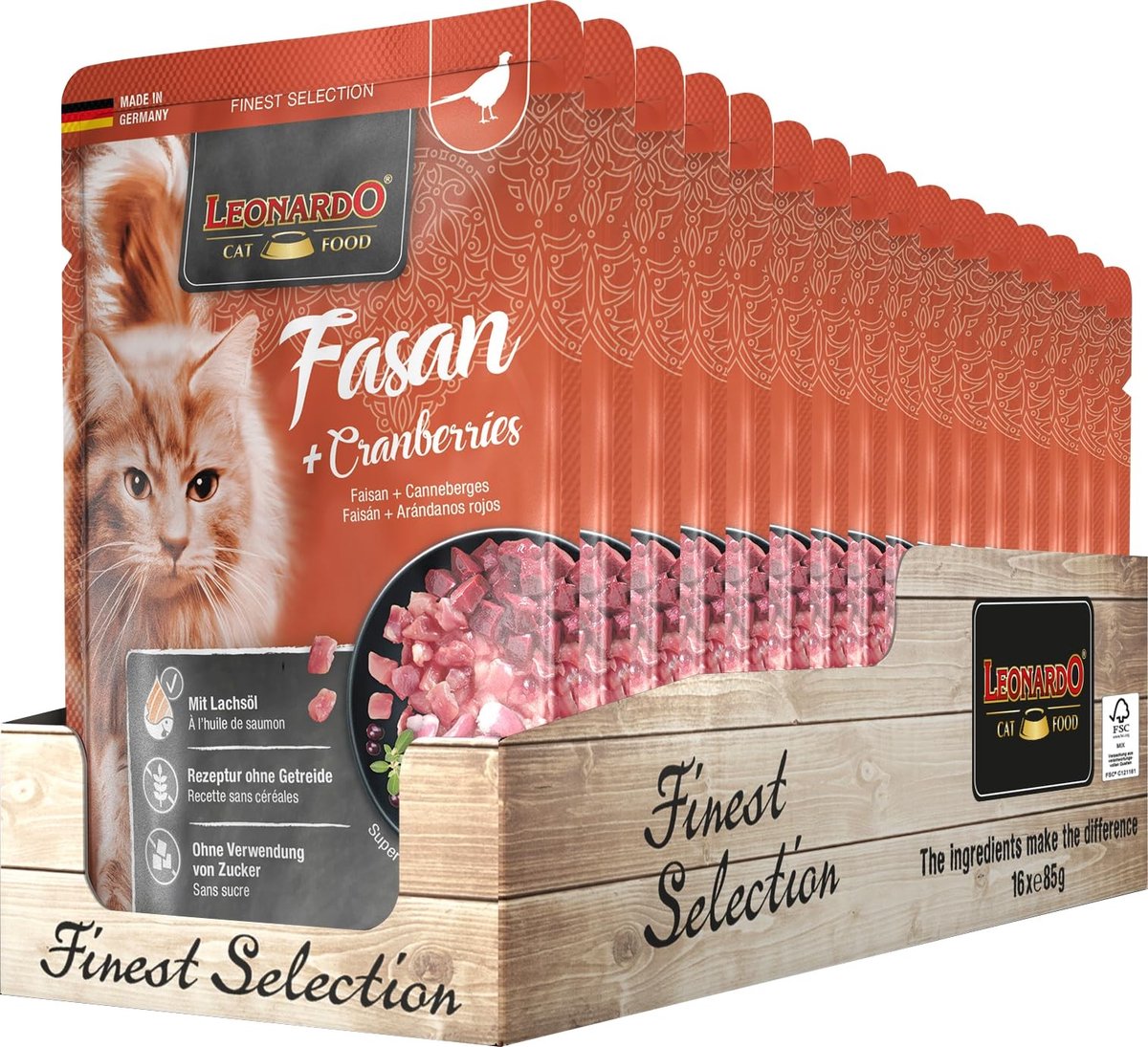 Solidchoice - Natvoer met Fazant en Cranberry voor Katten in Praktische Porties
