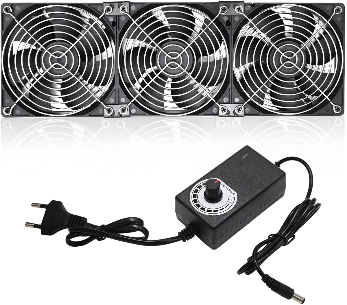 Stille PC Ventilator - Zwart - 120 x 120 x 25 mm - Instelbare Snelheid tot 3000 RPM - Voor Computer, Server en Router