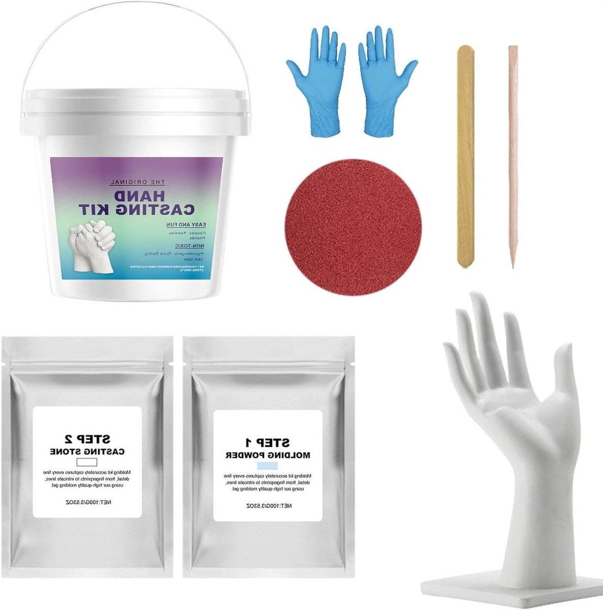 Gipsen Handmal Gietkit - Koppel Handgietpakket - Sentimenteel Aandenken Maken - Kromtrekvrij Ontwerp - 227 g - Niet gespecificeerd