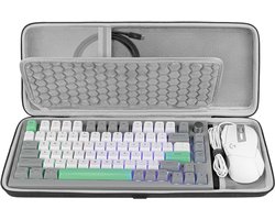 Draaghoes voor toetsenbord en muis (75% combo), compatibel met AULA F75 Pro/S75 PRO, Keychron K2 Version 2/Q1 HE, ASUS ROG Azoth 75%, Redragon K673 PRO, harde reistas 84 toetsen