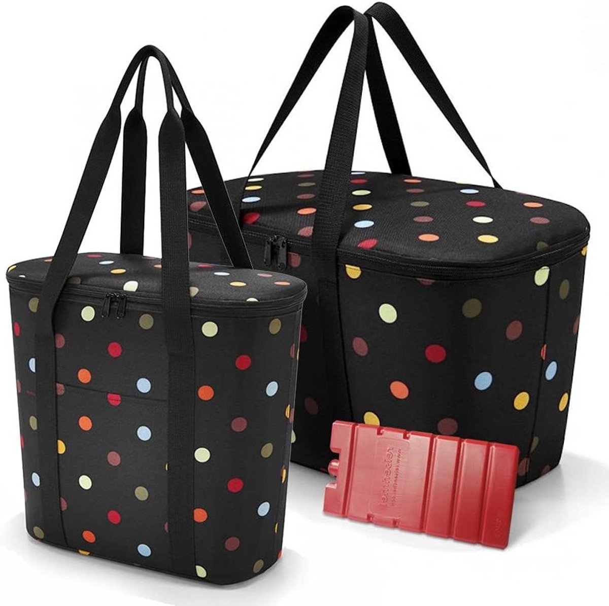 Koeltassen Set - Koelboxen Boodschappentassen - Boodschappen Koelen - Inclusief Koelelement - 15 en 20 Liter - Dots