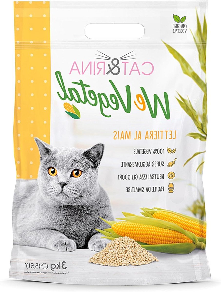 Kattenbakvulling Plantaardig - Maïs Korrels - Huis Schoon Houden - Super Klontvormend - 5.5 Liter - Natuurlijk