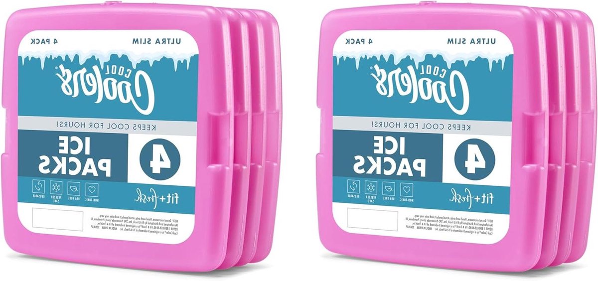 Slanke IJspakketten - Herbruikbare Koelpacks - Lunch Vers Houden - Urenlang Koel - 8 Stuks - Paars